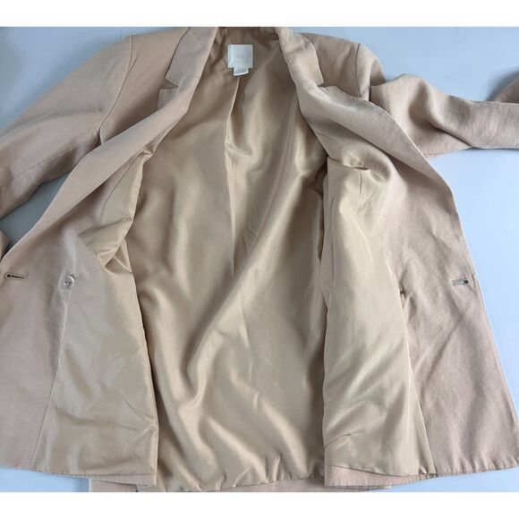 H&M Women's Tan Blazer Jacket Viscose Polyester Blend Size 3XS - Picture 3 of 12